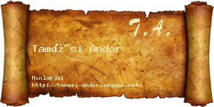 Tamási Andor névjegykártya