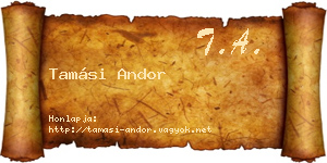 Tamási Andor névjegykártya
